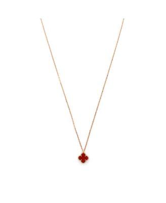 Sweet Alhambra Pendant Necklace 18K Rose Gold and Carnelian by VAN CLEEF&ARPELS Sweet Alhambra Pendant Necklace 18K Rose Gold and Carnelian by VAN CLEEF&ARPELS