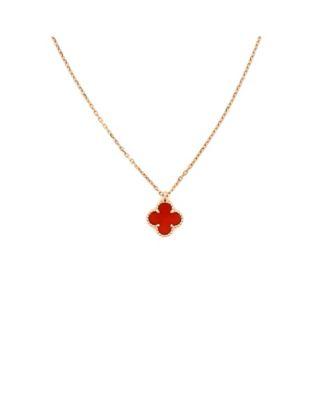 Sweet Alhambra Pendant Necklace 18K Rose Gold and Carnelian by  VAN CLEEF&ARPELS