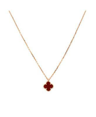 Sweet Alhambra Pendant Necklace 18K Rose Gold and Carnelian by  VAN CLEEF&ARPELS