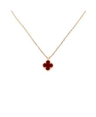 Sweet Alhambra Pendant Necklace 18K Rose Gold and Carnelian by VAN CLEEF&ARPELS Sweet Alhambra Pendant Necklace 18K Rose Gold and Carnelian by VAN CLEEF&ARPELS