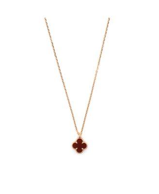 Sweet Alhambra Pendant Necklace 18K Rose Gold and Carnelian by  VAN CLEEF&ARPELS