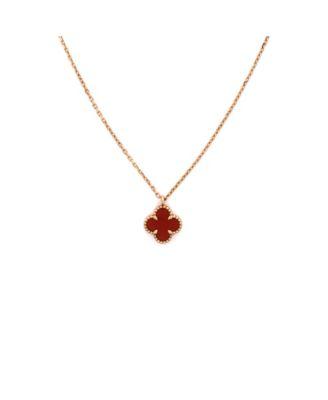 Sweet Alhambra Pendant Necklace 18K Rose Gold and Carnelian by  VAN CLEEF&ARPELS