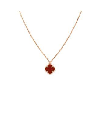 Sweet Alhambra Pendant Necklace 18K Rose Gold and Carnelian by  VAN CLEEF&ARPELS