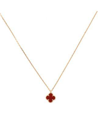 Sweet Alhambra Pendant Necklace 18K Rose Gold and Carnelian by  VAN CLEEF&ARPELS