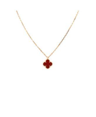 Sweet Alhambra Pendant Necklace 18K Rose Gold and Carnelian by  VAN CLEEF&ARPELS
