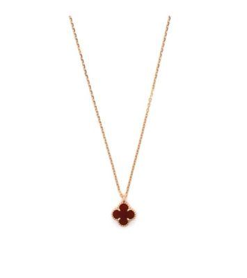 Sweet Alhambra Pendant Necklace 18K Rose Gold and Carnelian by  VAN CLEEF&ARPELS