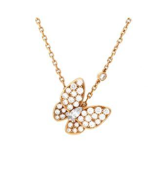 Two Butterfly Pendant Necklace 18K Gold with Diamonds by  VAN CLEEF&ARPELS