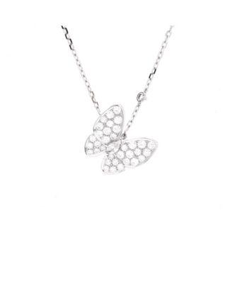 Two Butterfly Pendant Necklace 18K White Gold and Diamonds by  VAN CLEEF&ARPELS