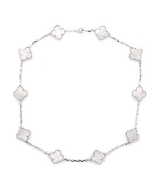 Vintage Alhambra 10 Motifs Necklace 18K White Gold and Mother of Pearl by  VAN CLEEF&ARPELS