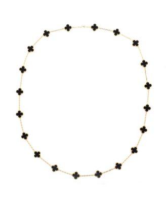Vintage Alhambra 20 Motifs Necklace 18K Gold and Onyx 33.50" by VAN CLEEF&ARPELS Vintage Alhambra 20 Motifs Necklace 18K Gold and Onyx 33.50" by VAN CLEEF&ARPELS