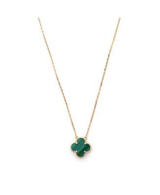 Vintage Alhambra Pendant Necklace 18K Gold and Malachite by  VAN CLEEF&ARPELS