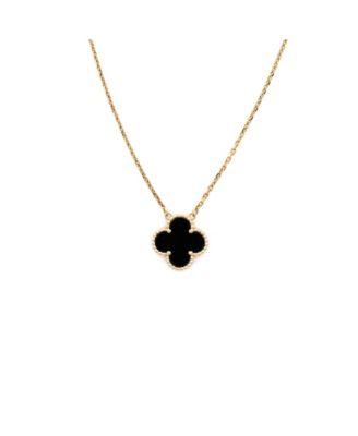 Vintage Alhambra Pendant Necklace 18K Gold and Onyx by  VAN CLEEF&ARPELS
