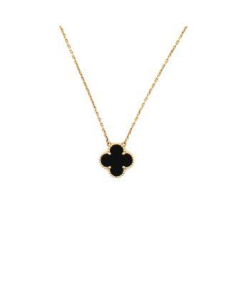 Vintage Alhambra Pendant Necklace 18K Gold and Onyx by VAN CLEEF&ARPELS Vintage Alhambra Pendant Necklace 18K Gold and Onyx by VAN CLEEF&ARPELS