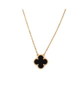 Vintage Alhambra Pendant Necklace 18K Gold and Onyx by  VAN CLEEF&ARPELS