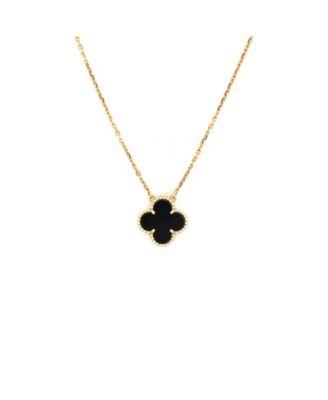 Vintage Alhambra Pendant Necklace 18K Gold and Onyx by  VAN CLEEF&ARPELS