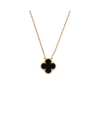 Vintage Alhambra Pendant Necklace 18K Gold and Onyx by  VAN CLEEF&ARPELS