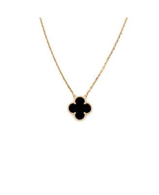 Vintage Alhambra Pendant Necklace 18K Gold and Onyx by VAN CLEEF&ARPELS Vintage Alhambra Pendant Necklace 18K Gold and Onyx by VAN CLEEF&ARPELS