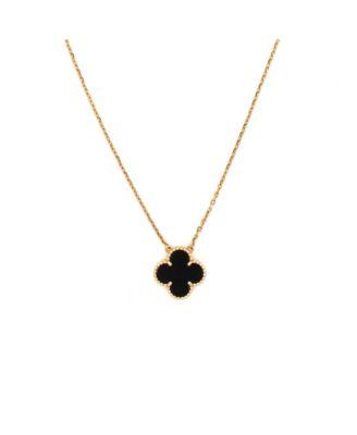 Vintage Alhambra Pendant Necklace 18K Gold and Onyx by  VAN CLEEF&ARPELS