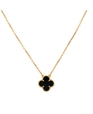 Vintage Alhambra Pendant Necklace 18K Gold and Onyx by  VAN CLEEF&ARPELS