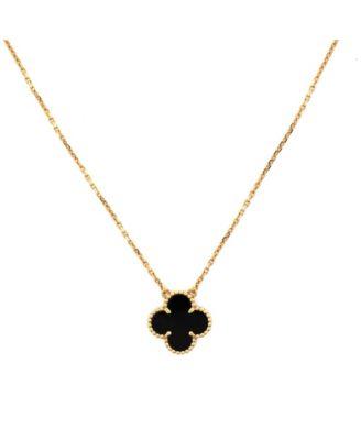 Vintage Alhambra Pendant Necklace 18K Gold and Onyx by  VAN CLEEF&ARPELS