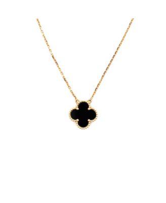 Vintage Alhambra Pendant Necklace 18K Gold and Onyx by  VAN CLEEF&ARPELS
