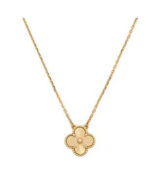 Vintage Alhambra Pendant Necklace Guilloche 18K Gold by  VAN CLEEF&ARPELS