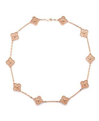 Vintage-Like Alhambra 10 Motifs Necklace 18K Rose Gold by  VAN CLEEF&ARPELS