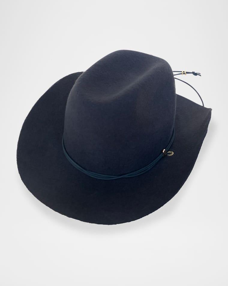 Ezra Felt Cowboy Hat With Brass Accents by VAN PALMA