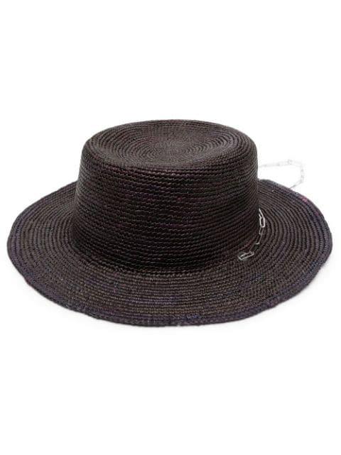Melisses chain-detail hat by VAN PALMA