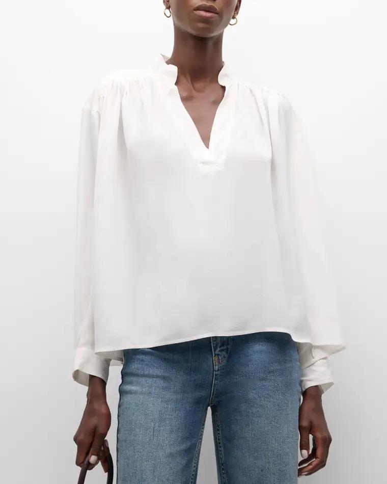 Calvin Ruched Silk Shirt by VANESSA BRUNO