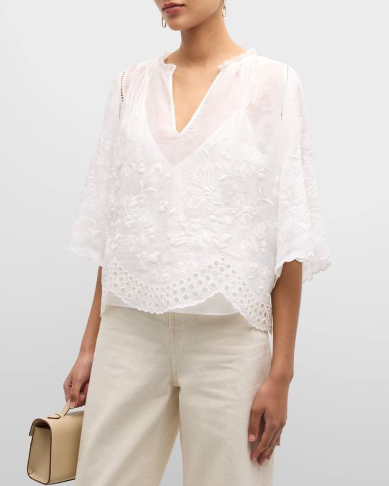 Cizia Floral-Embroidered Eyelet Shirt by VANESSA BRUNO