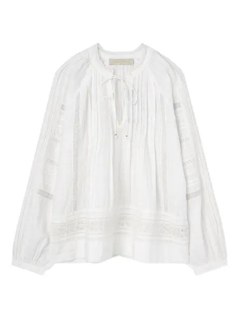Elim lace-insert pleated blouse by VANESSA BRUNO