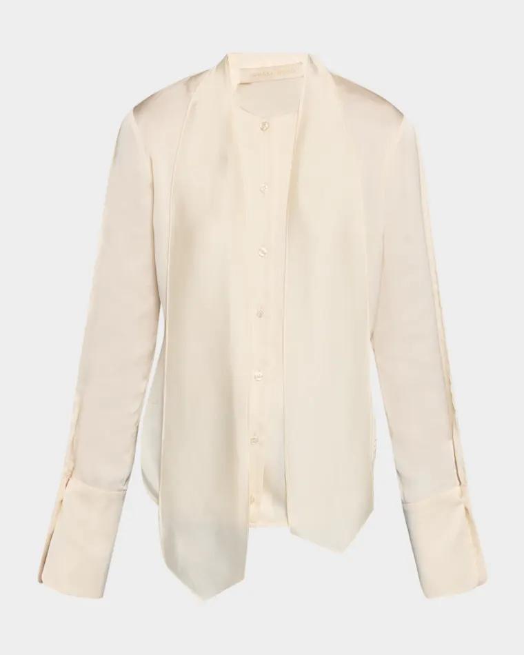 Filipina Slim Tie-Neck Blouse by VANESSA BRUNO