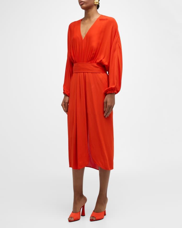 Ruched Side-Slit Midi Dress by VANESSA BRUNO