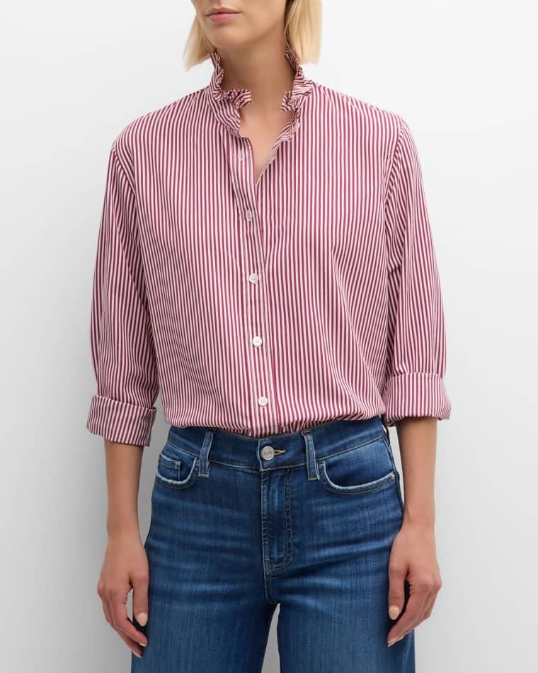 Sidney Striped Ruffle-Trim Shirt by VANESSA BRUNO