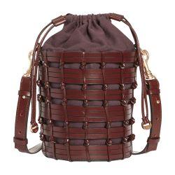 Small woven leather bucket bag by VANESSA BRUNO