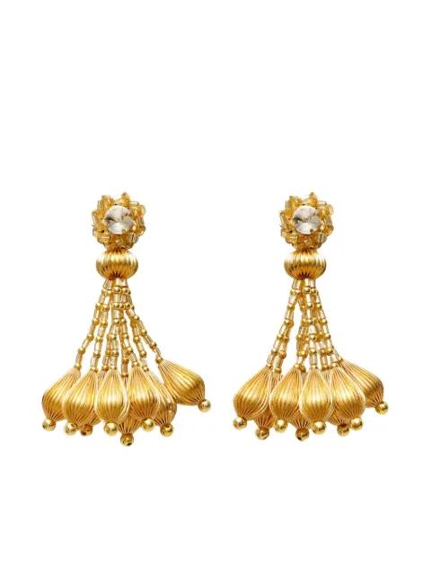 Lys beaded-drop earrings by VANINA
