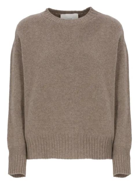 ribbed-trims crew-neck sweater by VANISE