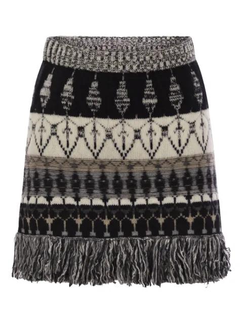 striped jacquard knitted skirt by VANISE