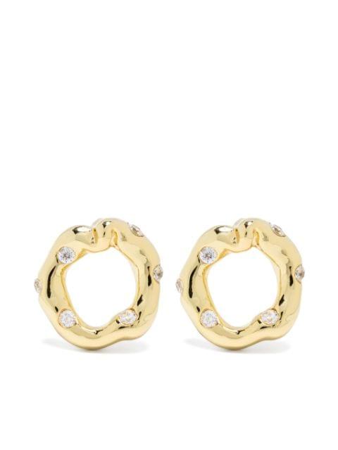 Irregular Circle crystal-embellished earrings by VANN JEWELRY