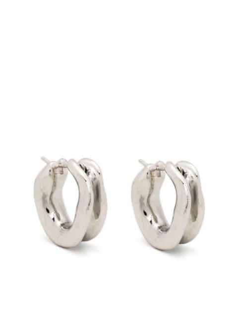asymmetric rounded hoop earrings by VANN JEWELRY