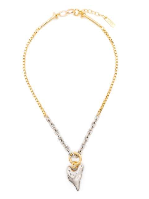 two-tone small heart necklace by VANN JEWELRY