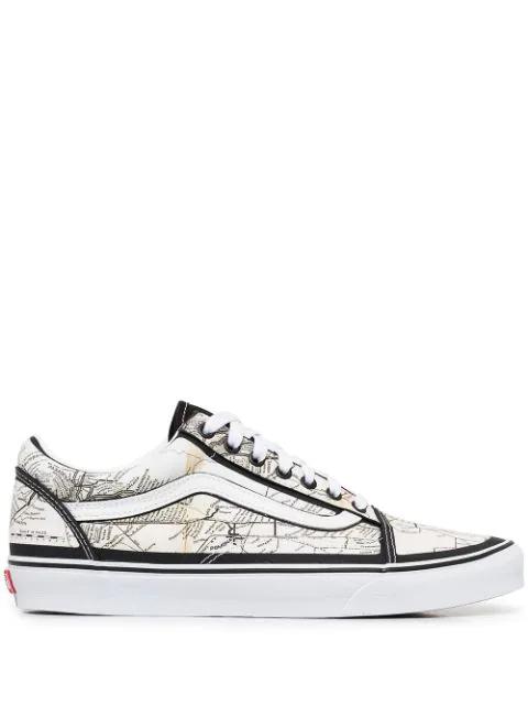 Old Skool map-print sneakers by VANS