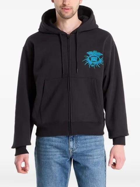Torched logo-print zip-up hoodie by VANS