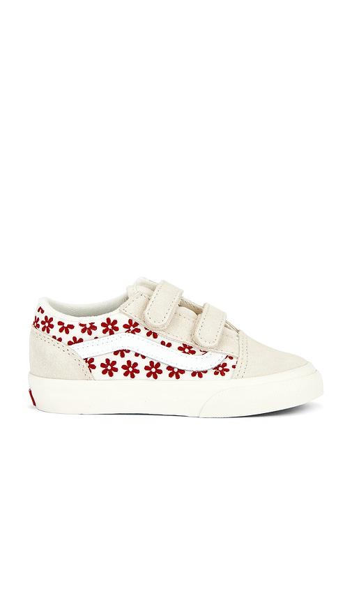 Vans Toddler Old Skool V in Cream,Red by VANS