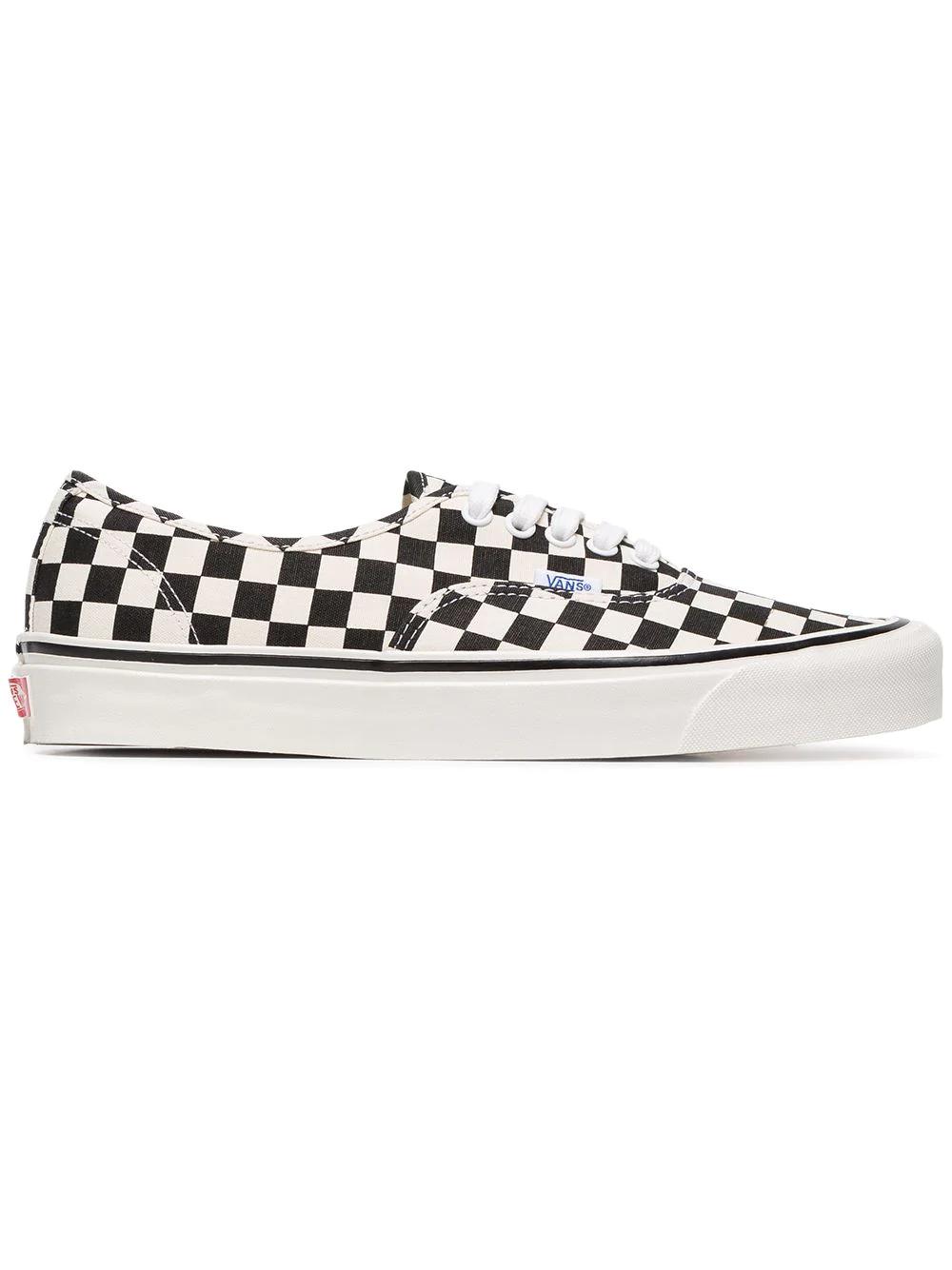 black and white UA Classic Lace-Up DX check cotton sneakers by VANS