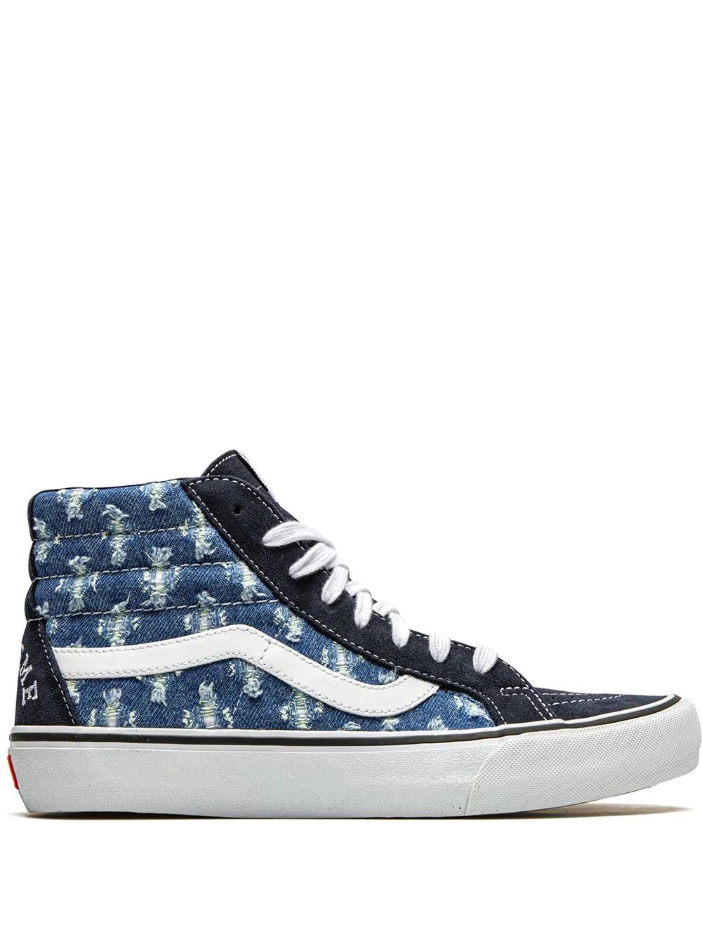 x Supreme Sk8-Hi "Hole Punch Denim - Blue" sneakers by VANS