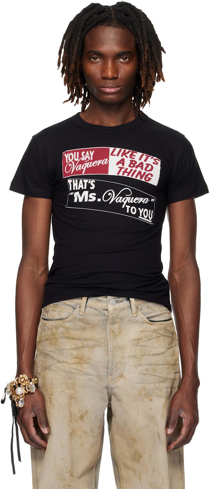 Black Bumper Sticker T-shirt by VAQUERA