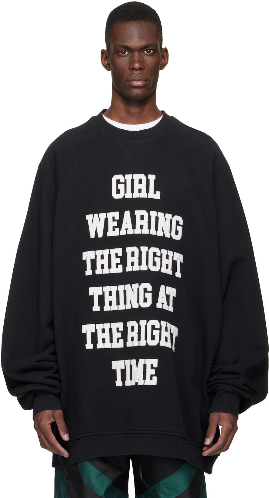 Black Oversized Sweatshirt by VAQUERA