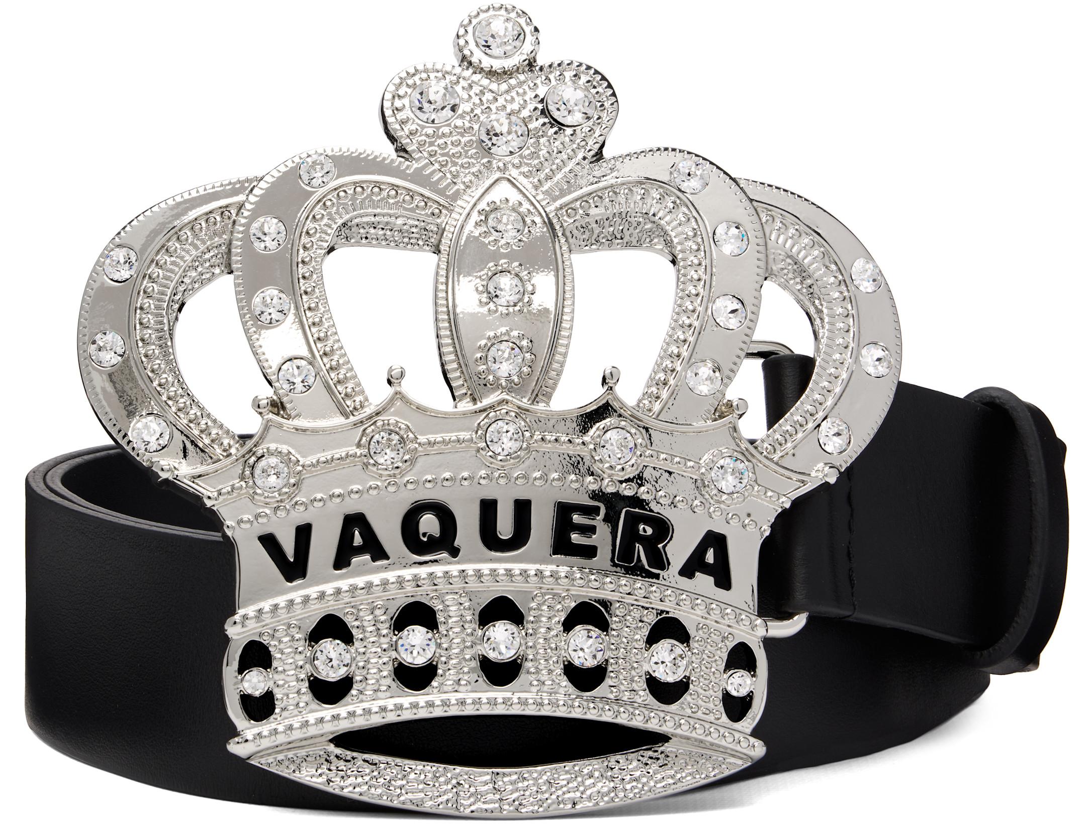 Black Swarovski Crystal Crown Belt by VAQUERA